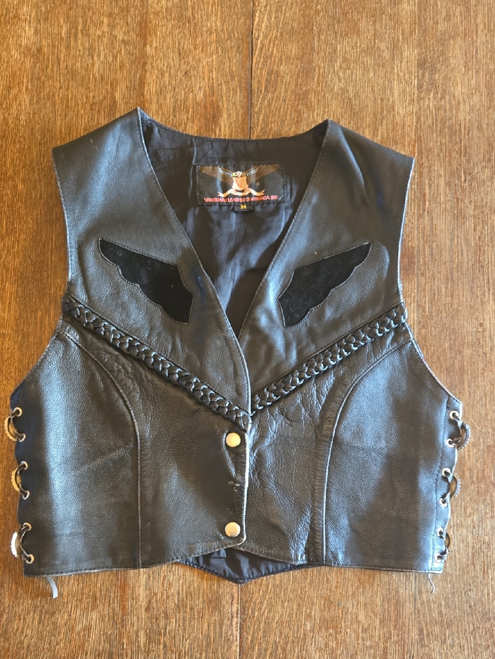 Vintage Vanguard Leather of America Biker Vest, Women's Size M